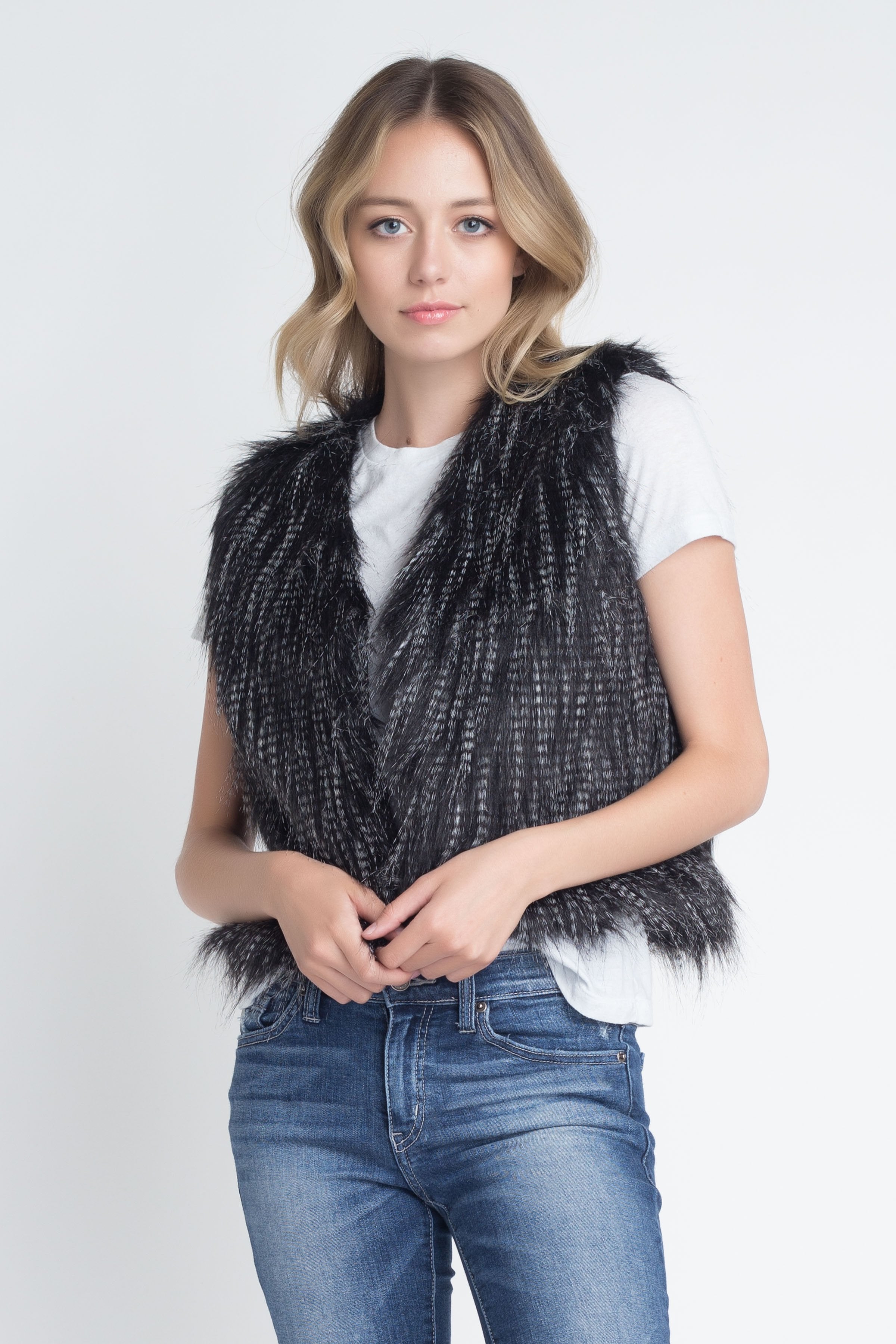 Women's Faux Fur Sleeveless Vest - MeJ-design