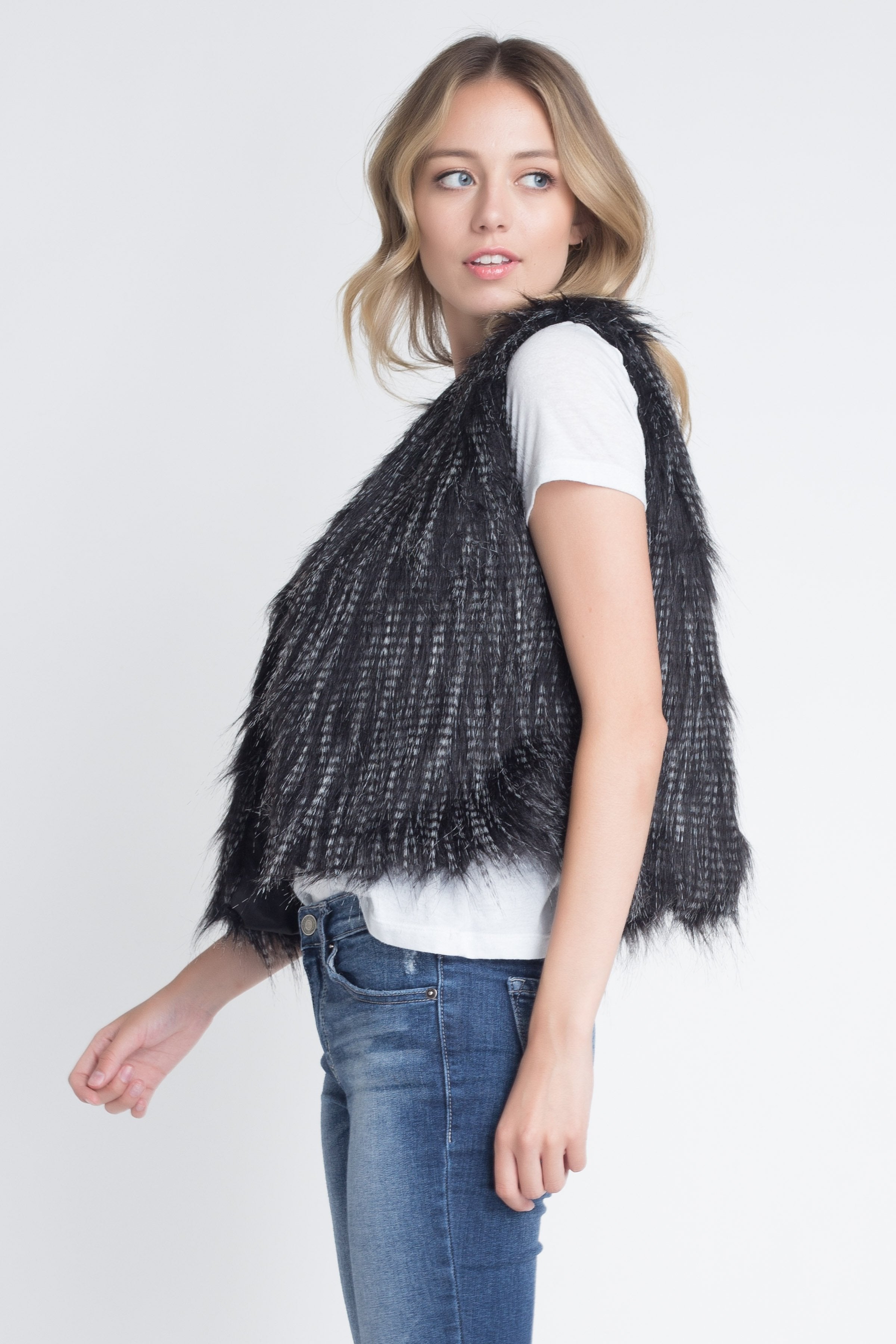 Women's Faux Fur Sleeveless Vest - MeJ-design