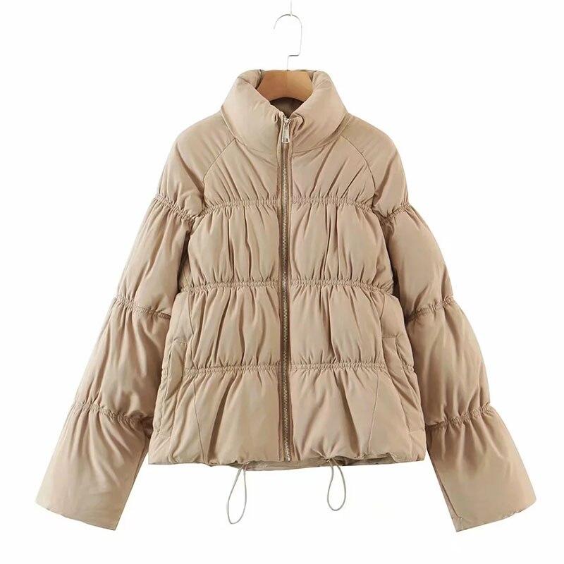 Women Parkas Solid Standard Collar Zipper Jacket Winter - MeJ-design