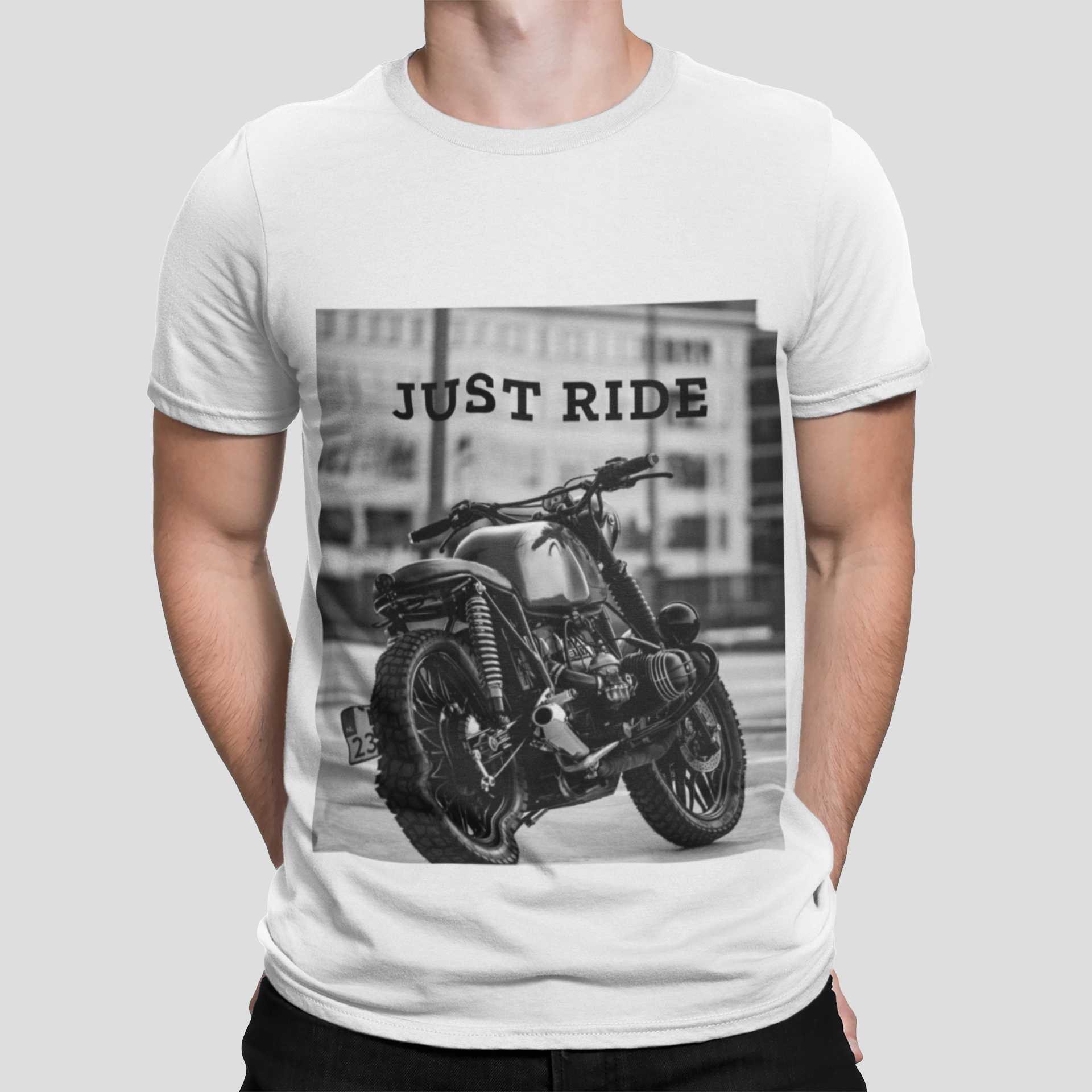 Motorcycle Just Ride Heavy Cotton T-Shirt - MeJ-design