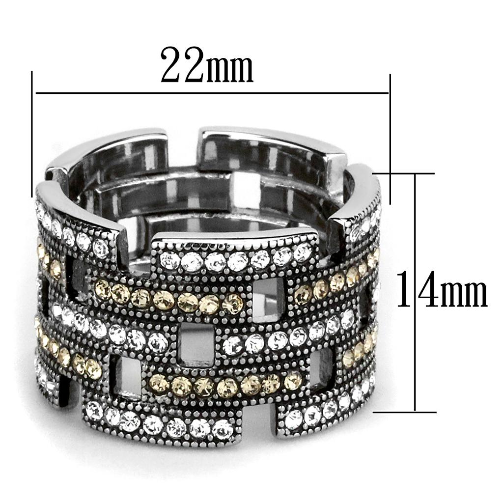 TK2987 - High polished (no plating) Stainless Steel Ring with Top - MeJ-design