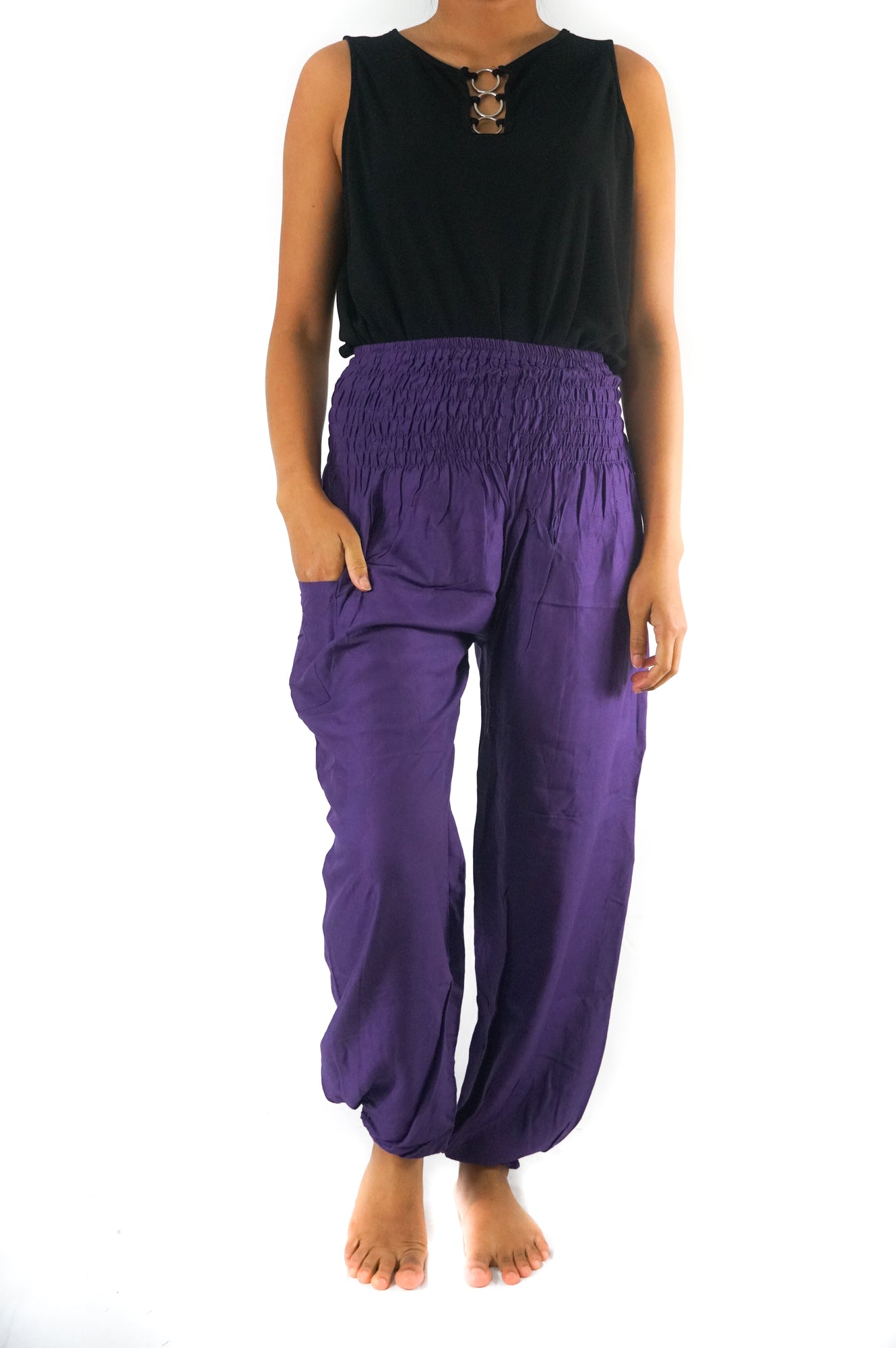 Purple Women Boho Pants Hippie Pants Yoga Pants Harem - MeJ-design