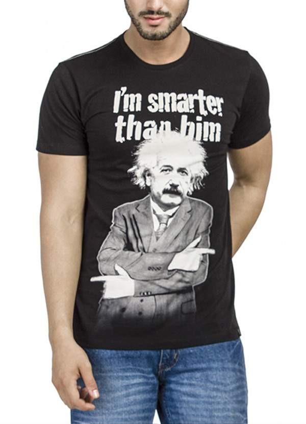 Einstein I'm Smarter Black Half Sleeve Men T-Shirt - MeJ-design