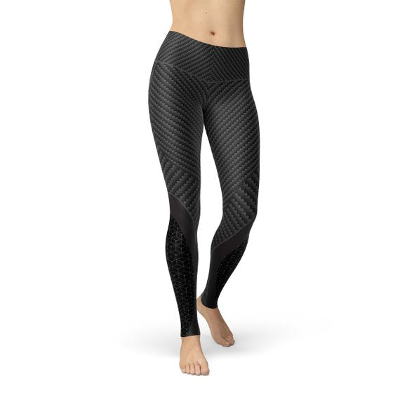 Womens Carbon Fiber Sports Leggings - MeJ-design