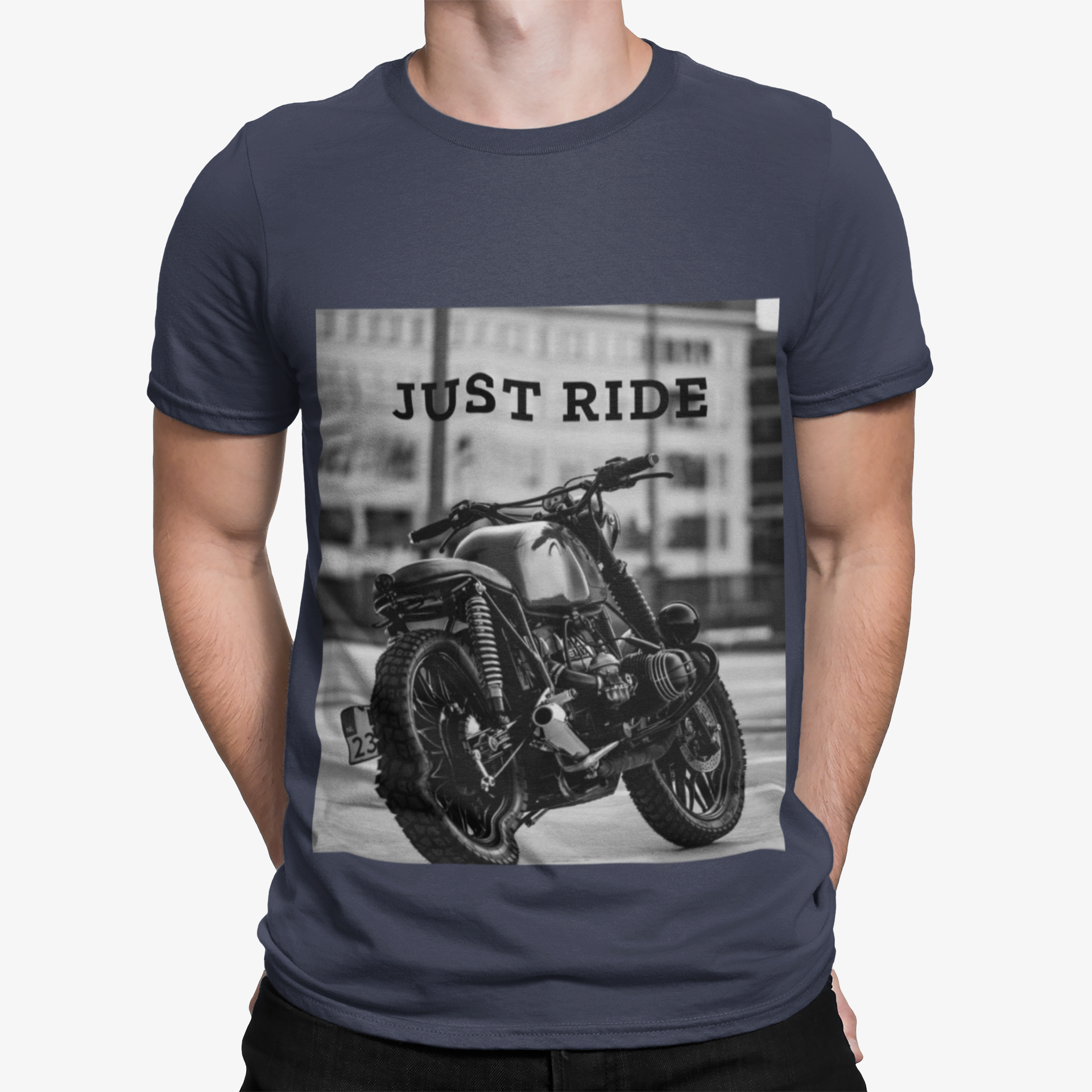 Motorcycle Just Ride Heavy Cotton T-Shirt - MeJ-design