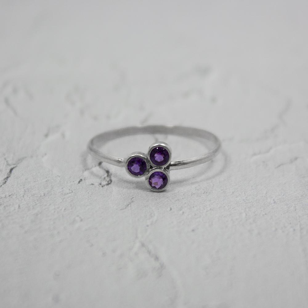 Amethyst Cluster Sterling Silver Ring - MeJ-design