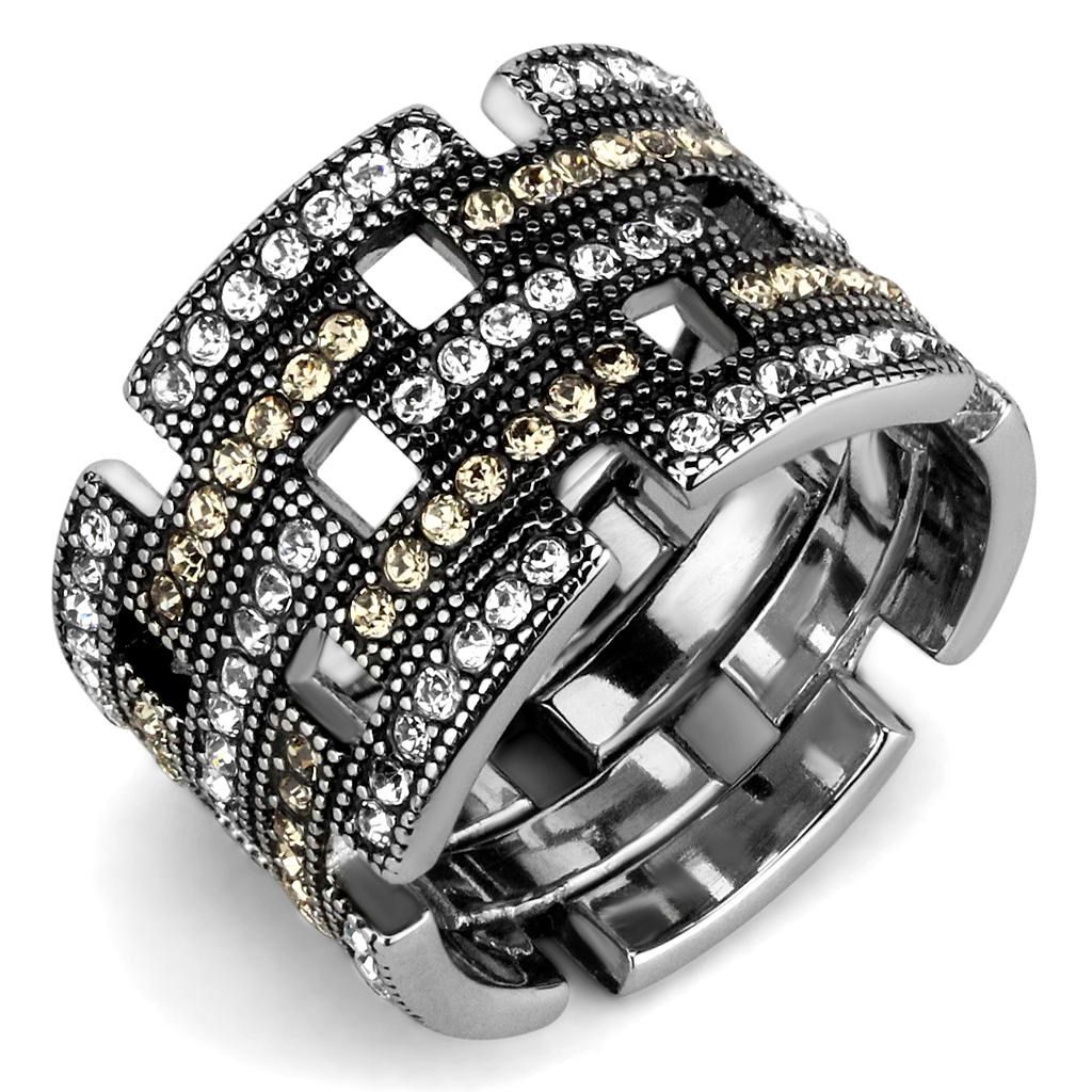 TK2987 - High polished (no plating) Stainless Steel Ring with Top - MeJ-design